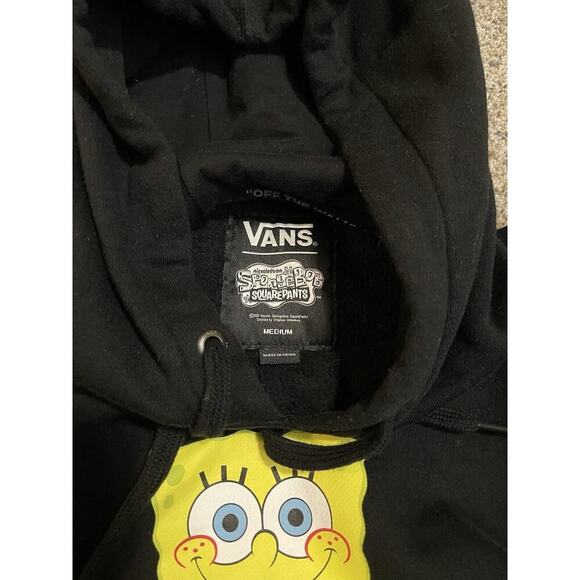 VANS x SPONGEBOB Black OFF THE WALL HOODIE Skate Surf Sweatshirt Men Medium - Picture 2 of 6
